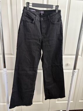 NYDJ Black Wide-Leg High-Rise Jeans